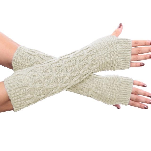 Women Long Knitted Arm Sleeves Woolen Warm Hand Cover Comfortable Winter Fashion Thumbhole Gloves For Girls & Ladies Hand Warmer