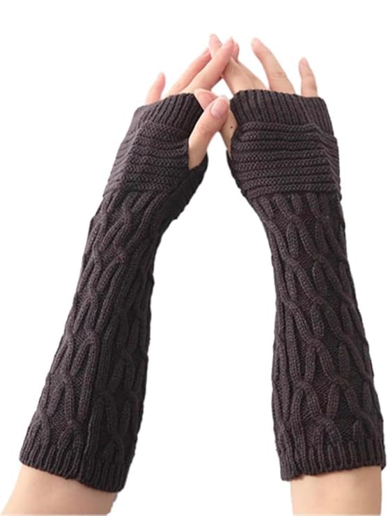 Women Long Knitted Arm Sleeves Woolen Warm Hand Cover Comfortable Winter Fashion Thumbhole Gloves For Girls & Ladies Hand Warmer