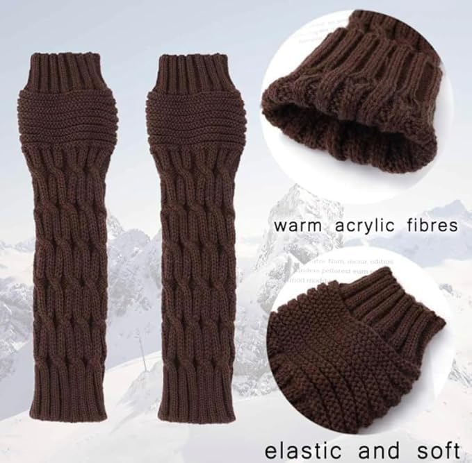 Women Long Knitted Arm Sleeves Woolen Warm Hand Cover Comfortable Winter Fashion Thumbhole Gloves For Girls & Ladies Hand Warmer