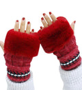 Girls Winter Gloves with Touch Screen Finger for Women Woolen warm Rabbit Fur Gloves Mittens | Soft Fleece Windproof Mobile Screen Touch Hand Gloves (Freesize)