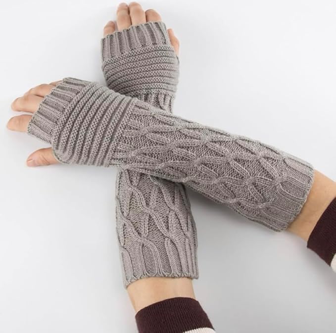 Women Long Knitted Arm Sleeves Woolen Warm Hand Cover Comfortable Winter Fashion Thumbhole Gloves For Girls & Ladies Hand Warmer