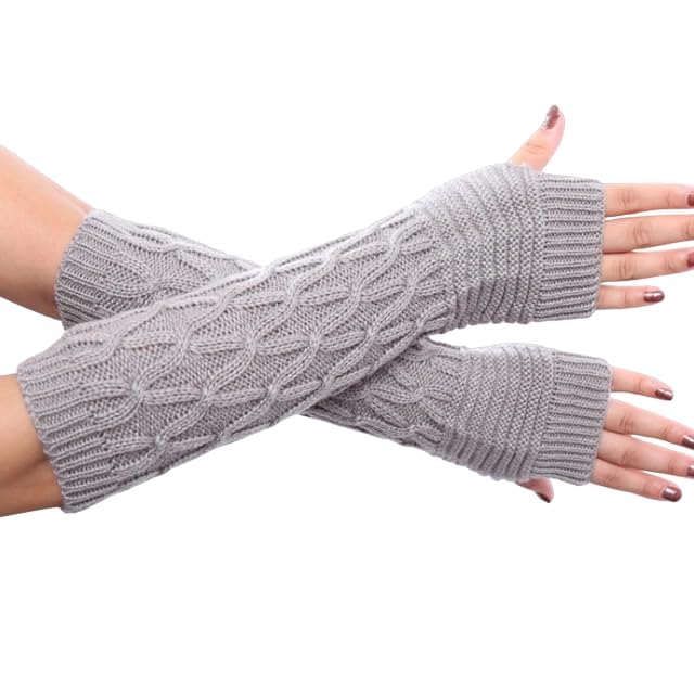 Women Long Knitted Arm Sleeves Woolen Warm Hand Cover Comfortable Winter Fashion Thumbhole Gloves For Girls & Ladies Hand Warmer