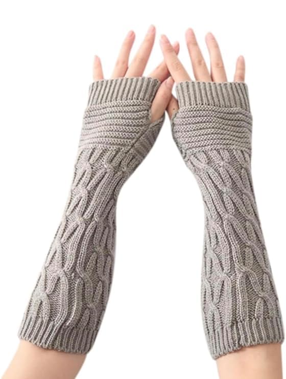 Women Long Knitted Arm Sleeves Woolen Warm Hand Cover Comfortable Winter Fashion Thumbhole Gloves For Girls & Ladies Hand Warmer