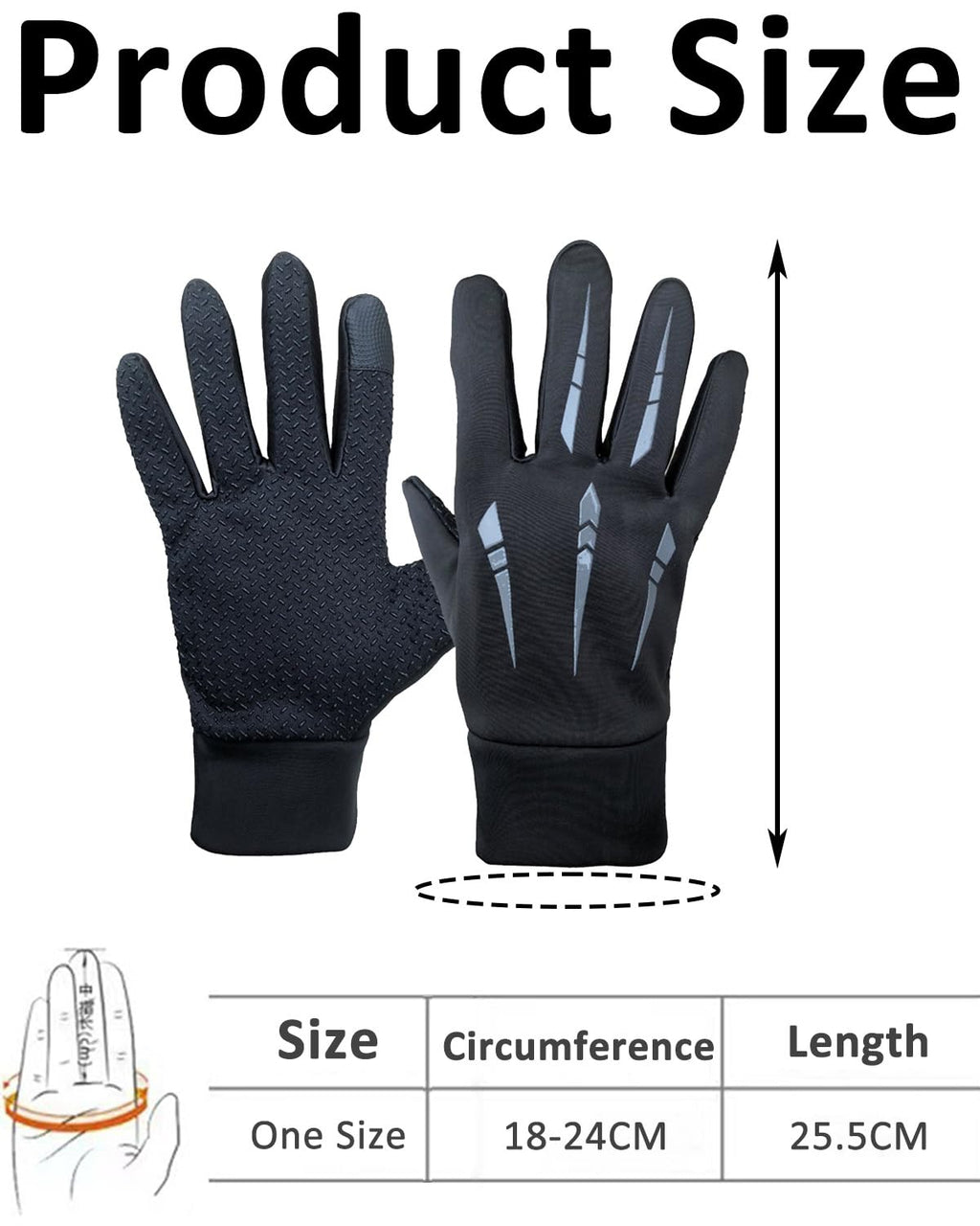 Winter Hand Gloves for Men, Warm Winter Waterproof Gloves for Men & Women, Touch Screen Finger Hand Gloves for Bike Riding, Anti-Slip Riding Gloves for Cycling, Skiing, Outdoor Wear (Black Grey)