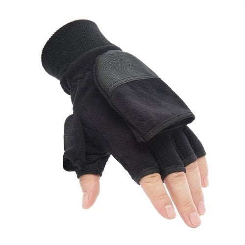 Warm Winter Gloves Flip Fingerless Touch Screen Sport  Mittens Men Women