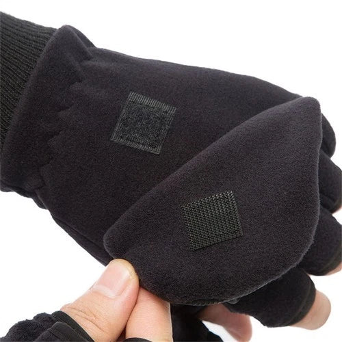 Warm Winter Gloves Flip Fingerless Touch Screen Sport  Mittens Men Women