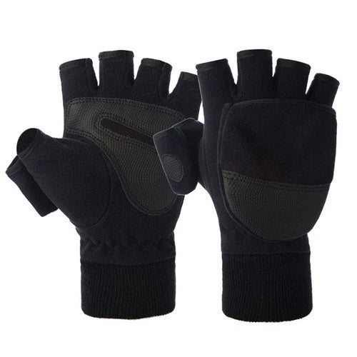 Warm Winter Gloves Flip Fingerless Touch Screen Sport  Mittens Men Women