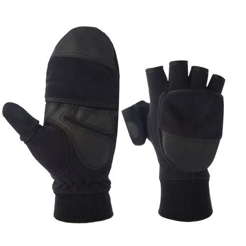 Warm Winter Gloves Flip Fingerless Touch Screen Sport  Mittens Men Women