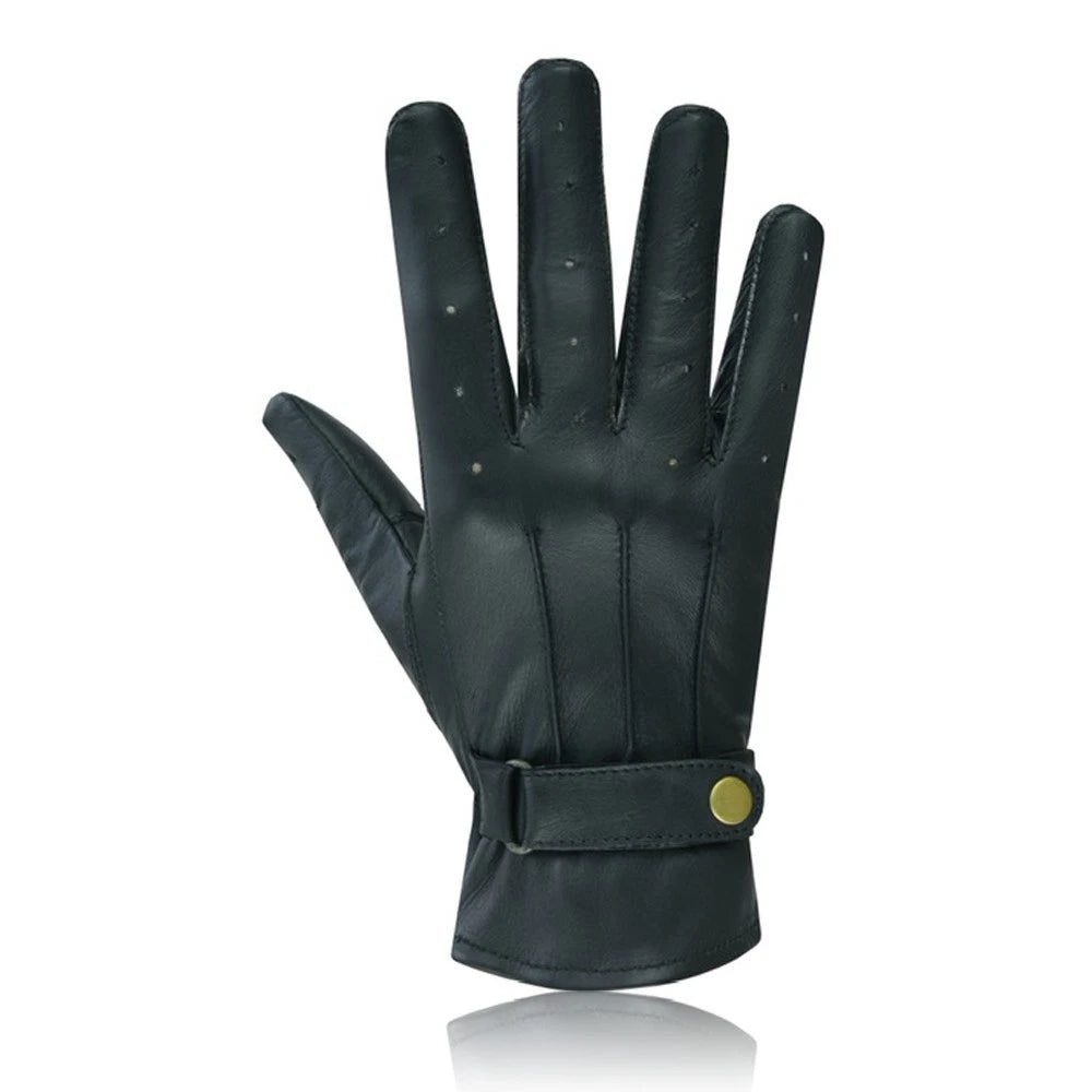 MENS CLASSIC DRIVING GLOVES SOFT GENUINE REAL LAMBSKIN LEATHER BLACK UK