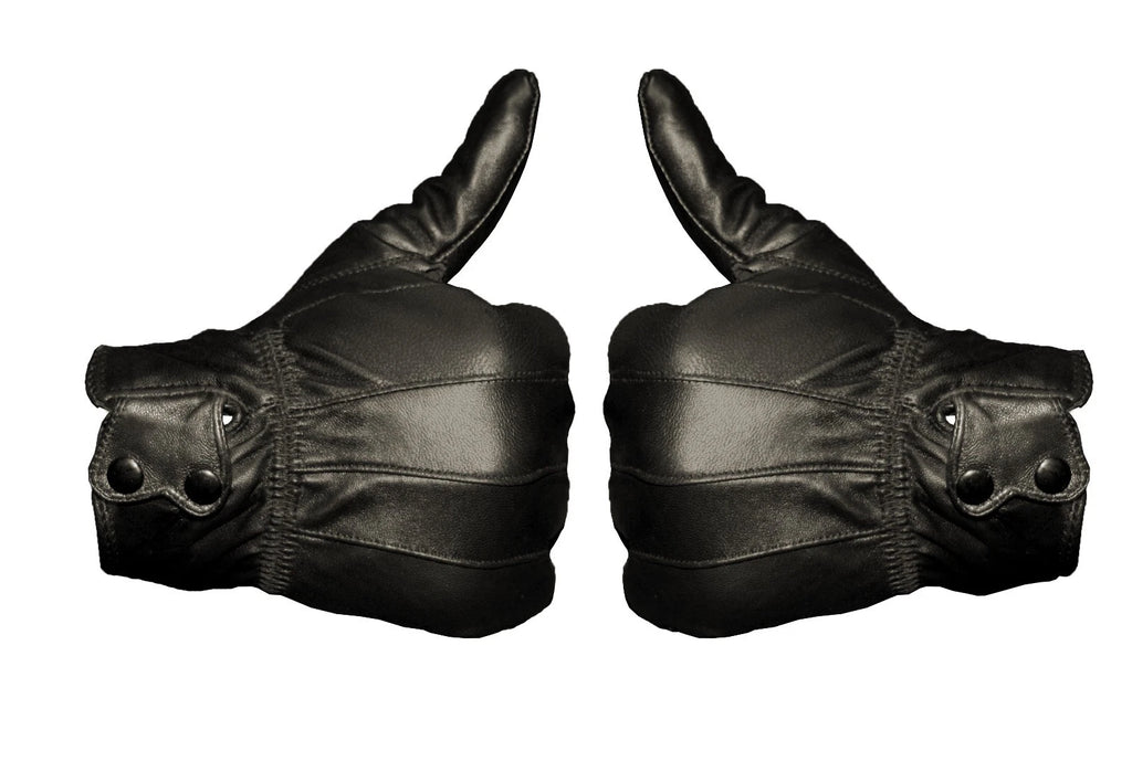 Mens Black Driving Leather Gloves Touch Screen Soft Fleece Lined Thermal Winter