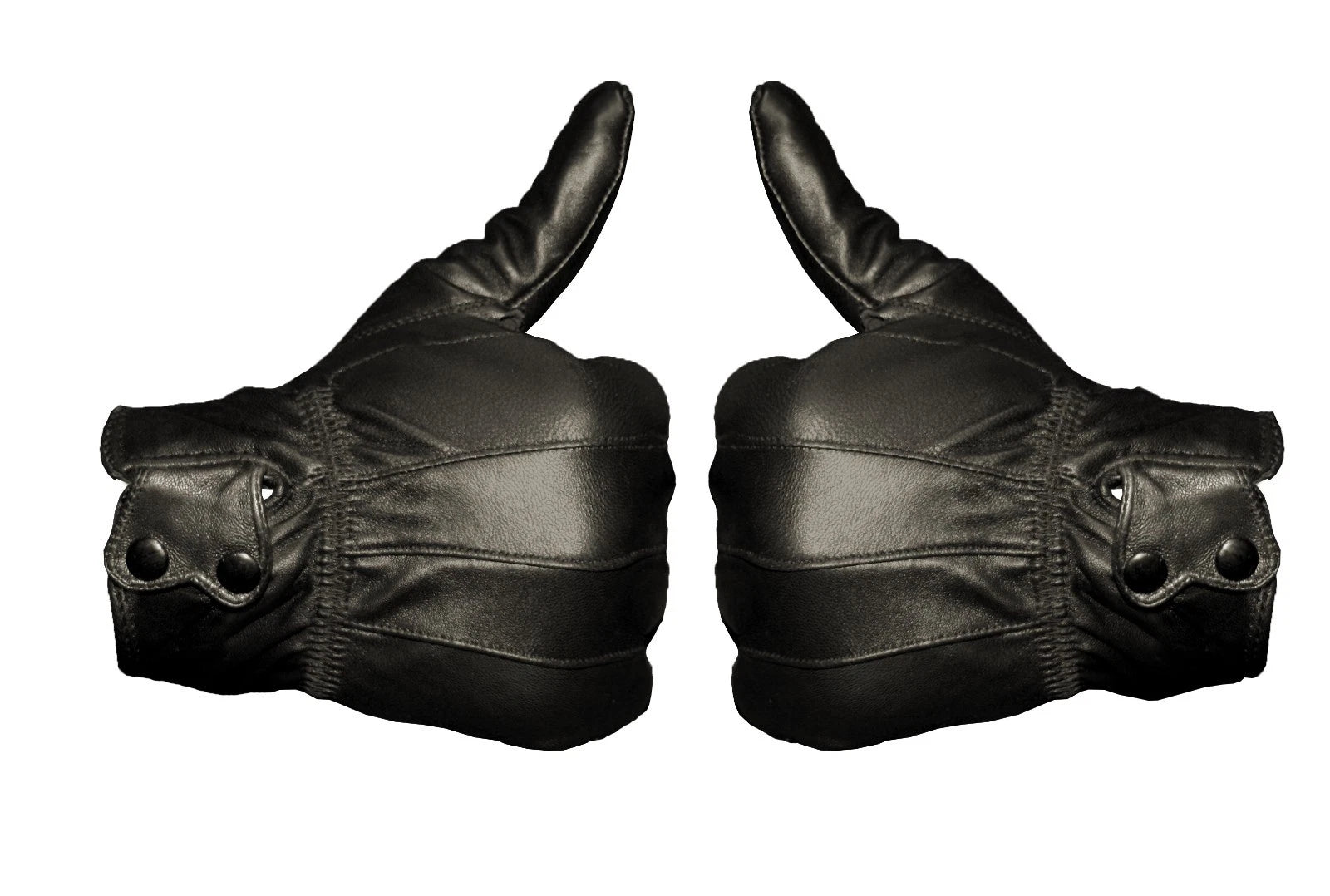 Mens Black Driving Leather Gloves Touch Screen Soft Fleece Lined Thermal Winter