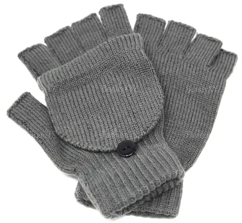 NEW Unisex Mitten Gloves Fingerless Insulated Knit Winter Gloves Men Women Warm