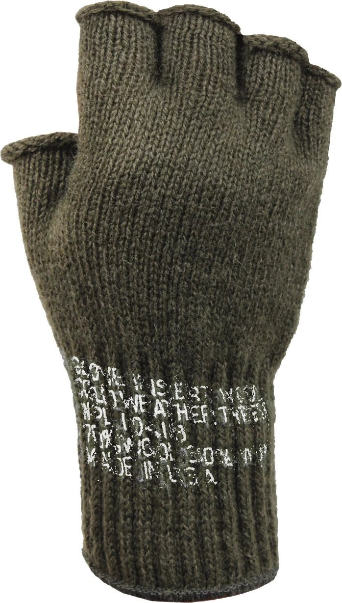 Olive Drab Tactical Fingerless Military Glove Liner Inserts Wool Gloves USA Made