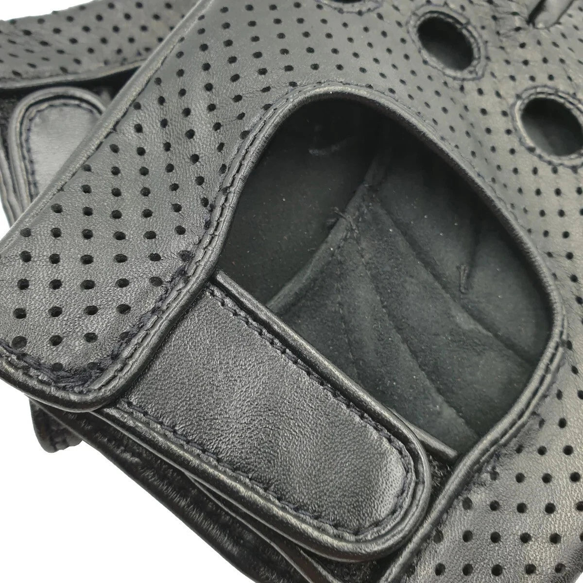 Driving Leather Fingerless Gloves Biker Cycling Wheelchair Gym Padded Gloves New