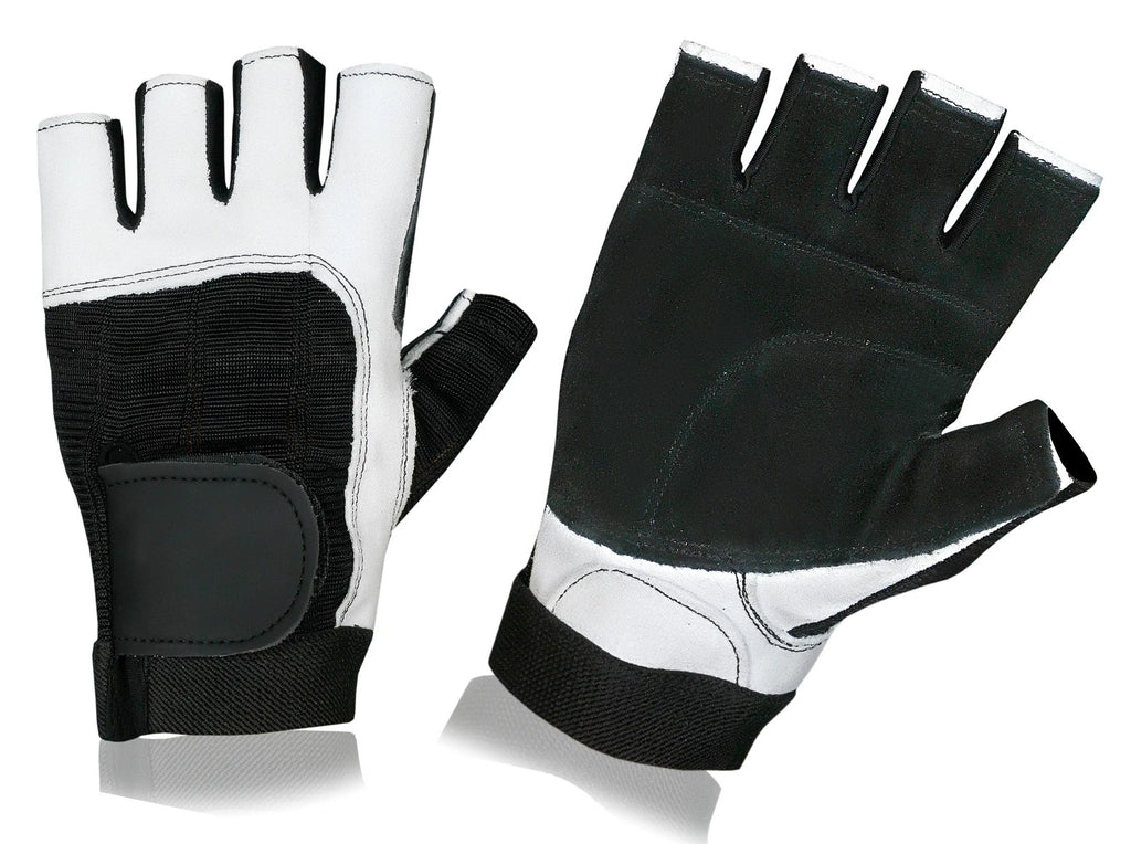 Brand New Leather Bus Driving Gloves Finger Less Cycling Gym Wheelchair Training