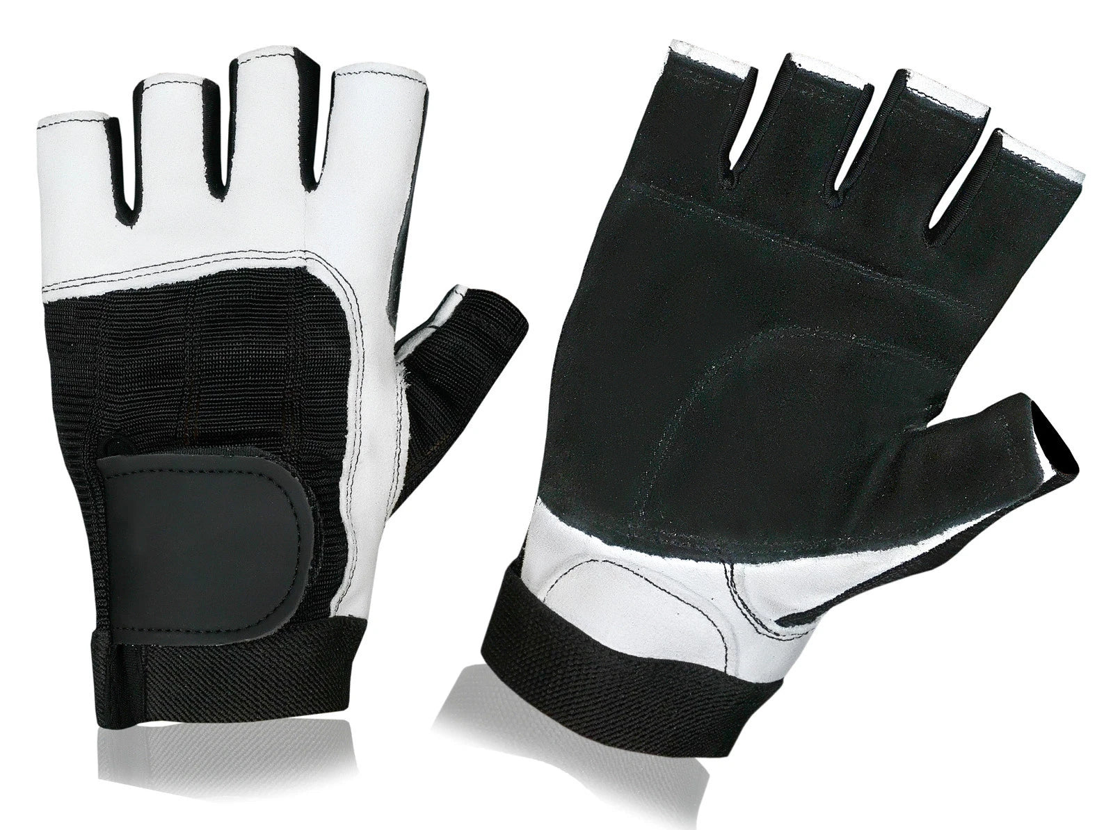 Brand New Leather Bus Driving Gloves Finger Less Cycling Gym Wheelchair Training