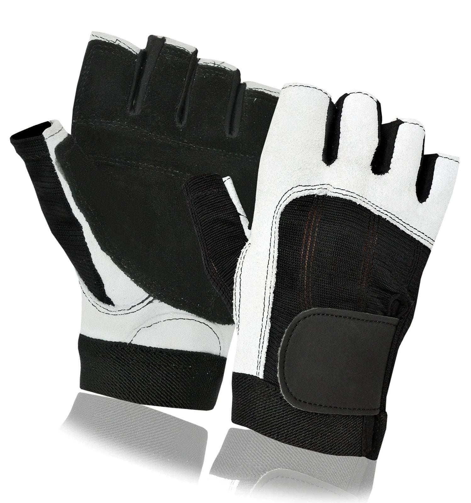 Brand New Leather Bus Driving Gloves Finger Less Cycling Gym Wheelchair Training